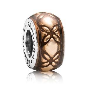 Authentic Pandora Retired Golden Dew Floral Spacer S925 Ale Charm
